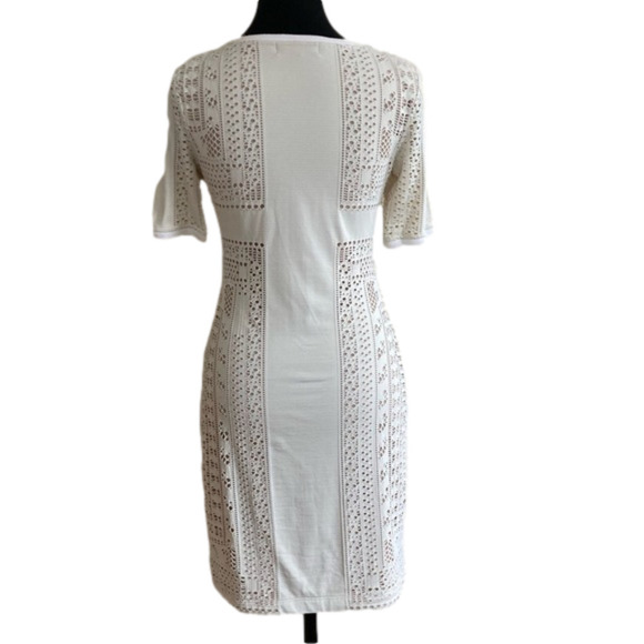 Abs Allen Schwartz cream lace body-con mini dress. Size S - Picture 3 of 9